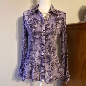 Apt 9 Accordion Pleat Button Down Bell Sleeve Top